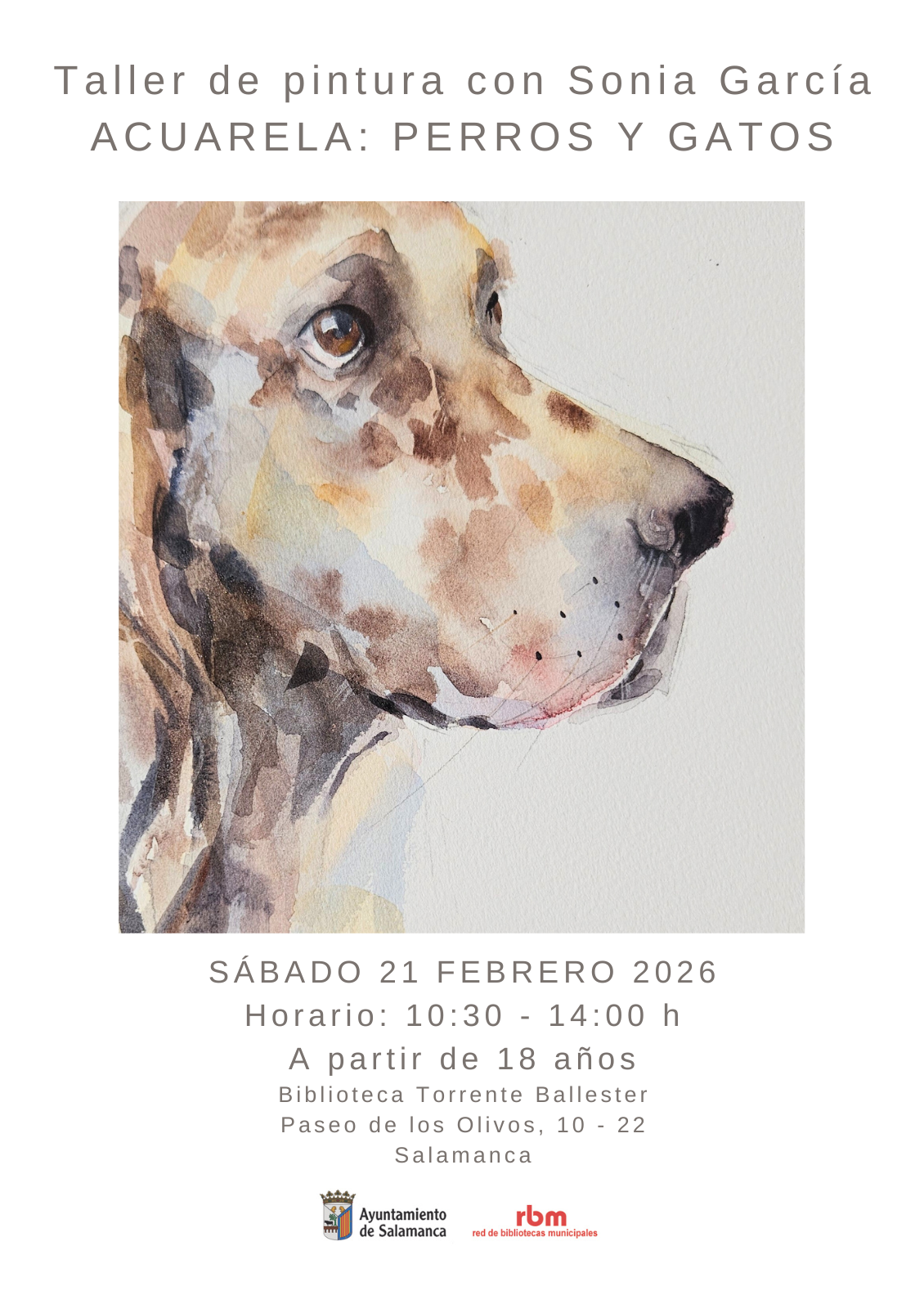 Taller de pintura con Sonia García. Acuarela: perros y gatos