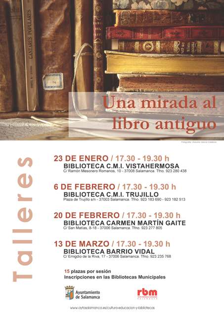 TALLERES (A partir de 14 años). Una mirada al libro antiguo en las Bibliotecas de la Red